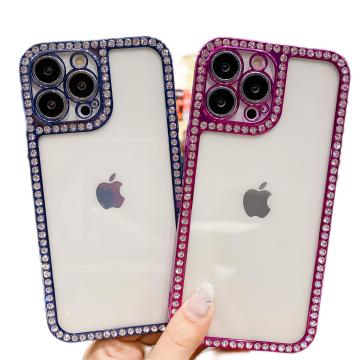2023 nueva mujer diamante de hielo en estuche para teléfono para iPhone 14 Pro Max