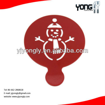 Snow man Stainless steel cappuccino coffee stencil many patterns