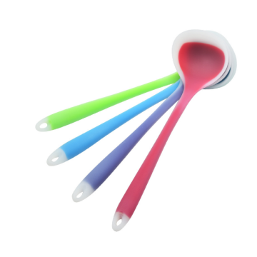 Silicone soup spoon semi-permeable silicone spoon long handle food grade silicone soup