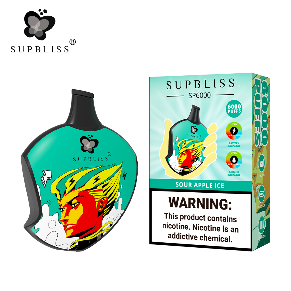 Original Wholesale Fumot SUPBLISS SP6000 Sour Apple Ice