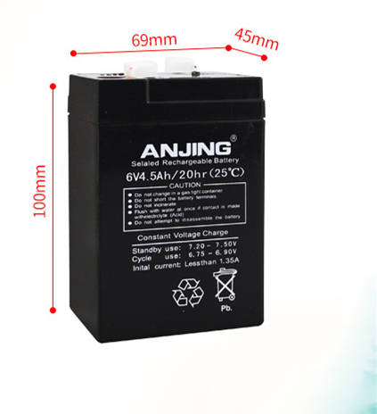 6V 4.5AH battery for backup power LED diode emergency light children toy car lead acid battery replacement