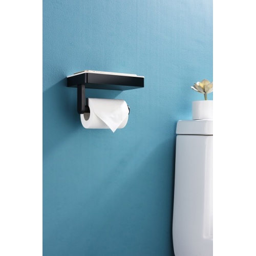 Stainless Steel Bathroom Accessories Stainless Steel Toilet Paper Roll Holder With Shelf Supplier
