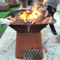 Outdoor Living Corten Steel Fire Pit BBQ Grill