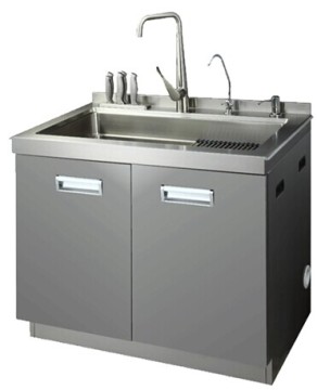 304 Stainless Steel Free Standing Kitchen Sink with Waste Disposal