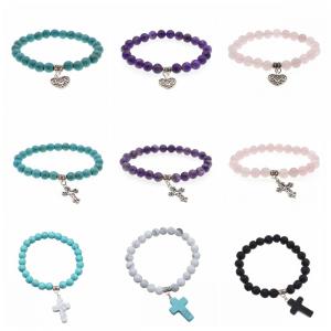 Chakra naturel pierre gemme 8MM perles breloques Bracelet