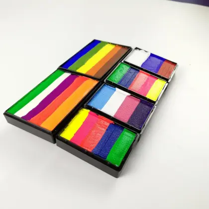 Rainbow Split Cake Face Paint