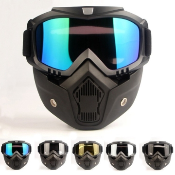 Tactisch fietsen anti-vog paintballmasker met mondfilter en veiligheidsbril