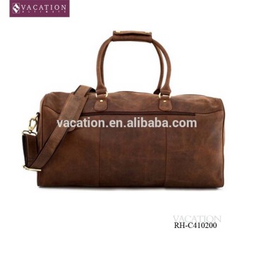 fashionable pure leather weekend travel bags