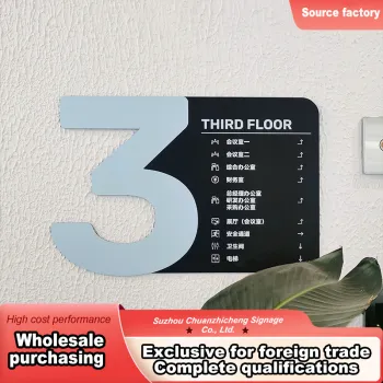 Backlit Etched Acrylic Office Building Floor Number Signs