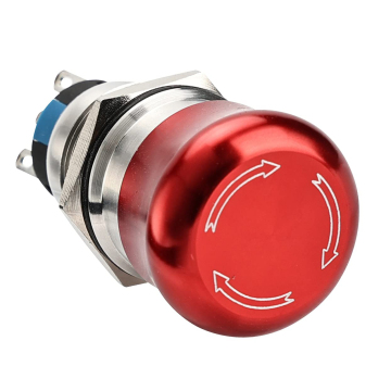 19mm Stainless Steel Emergency Stop Push Button Switch with Connection Plug