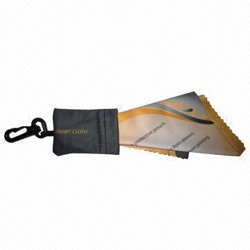Keychain Style Cleaning Cloth/Eyeglass Pouch, Customized Sizes are Accepted