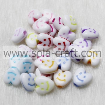 3.5 * 7 * 7.5MM Smiled Wash Pulsera colorida Patrón de cuentas de encanto de corazón