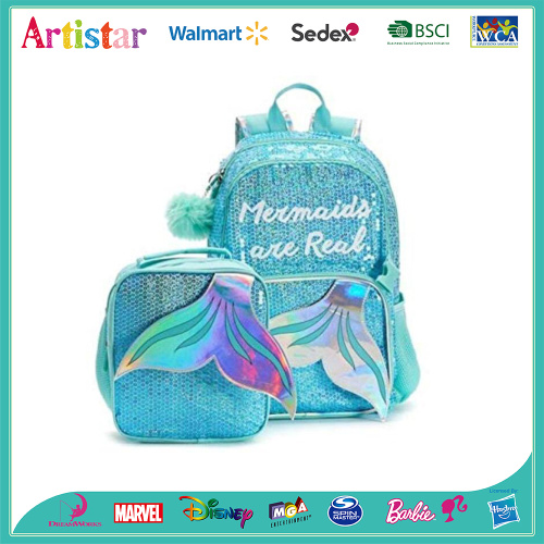 Mermaid blue sequins backpack