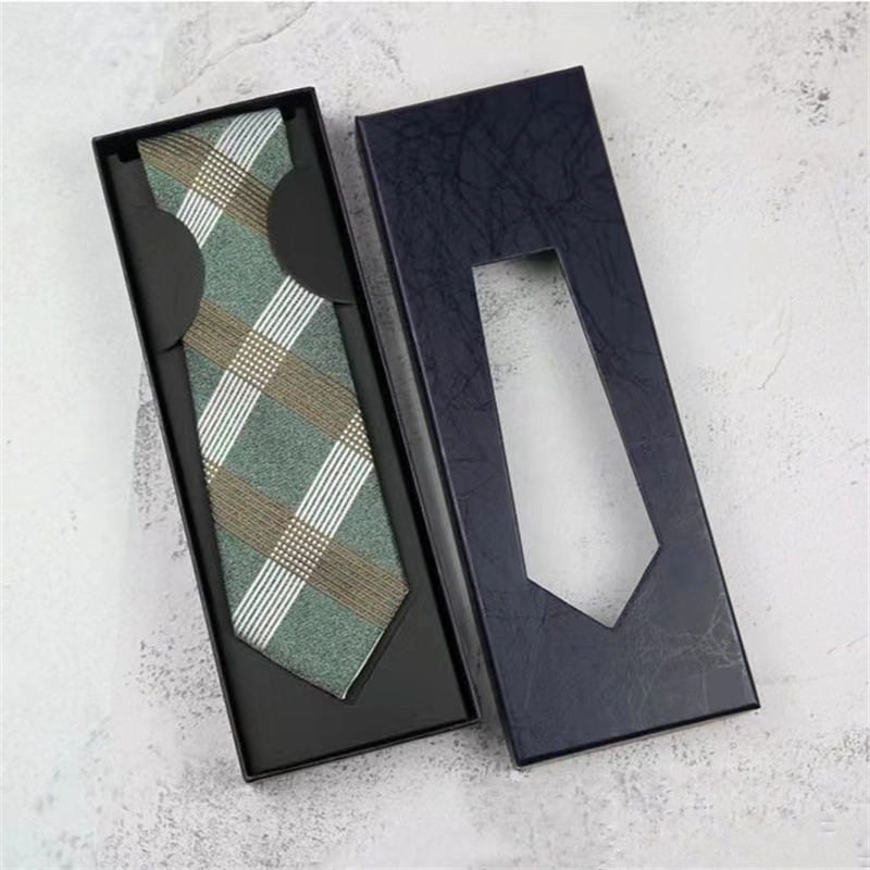 Logo personnalisé Imprimer Luxury Mens Paper Tie Boîte d'emballage cadeau Cardboard Papier en papier Portefeuille Boîte de portefeuille pour hommes avec fenêtre transparente