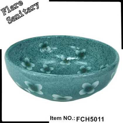 family use hand painted ceramic wash basin free standing sink