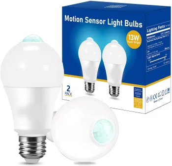Rador Infrared PIR Motion Sensor LED Bulbs: 7W to 15W, Compatible with 110V and 220V, E22, E26, E27 Base