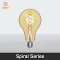 Lâmpada de filamento regulável retro espiral A100-FK