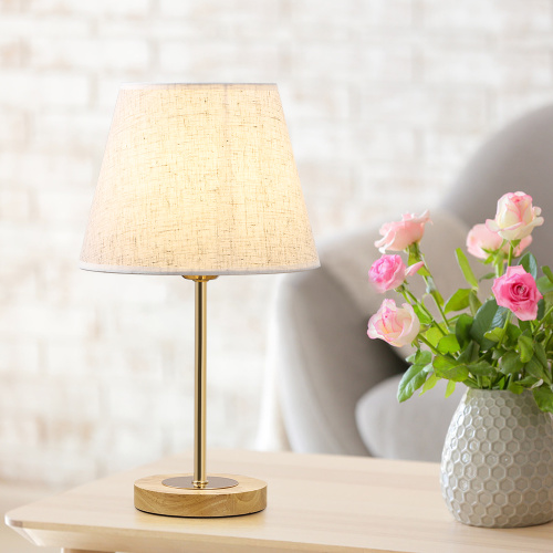 Gold Desk Lamp Set-of-2 with Linen Shade