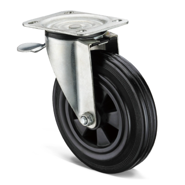 Cost-effective heavy duty rubber casters