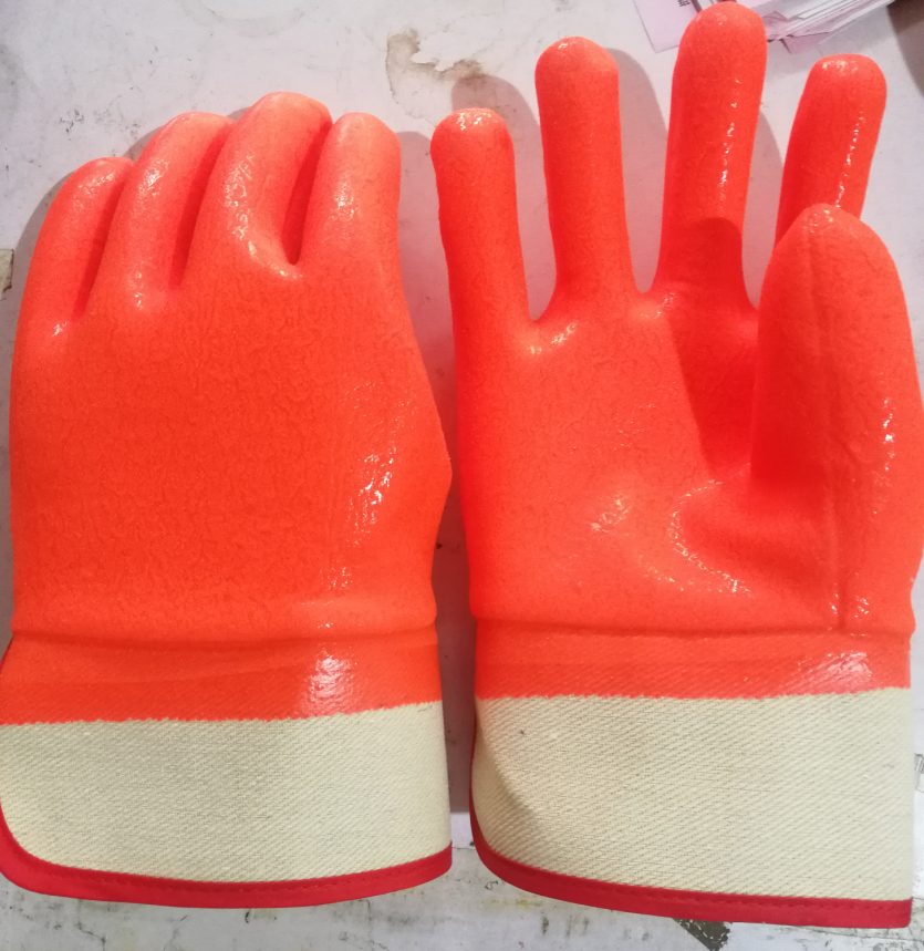 Sicherheit Orangenschaum isolierte PVC voll beschichtete Handschuhe