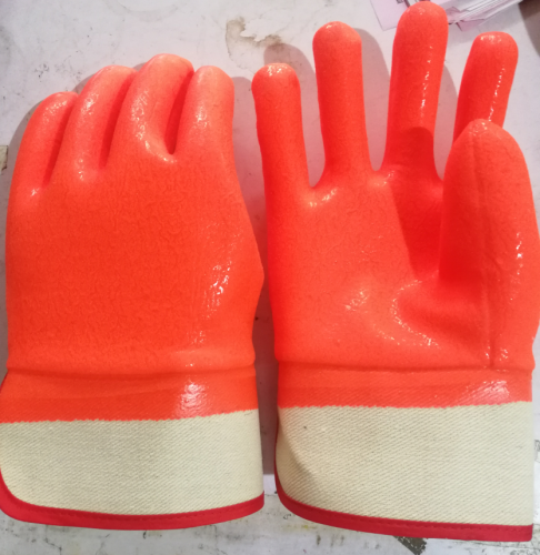 Safety Orange Foam Terisolasi PVC Sarung Tangan Lapisan Sepenuhnya