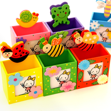 Wholesale Kawaii Stationery: Adorable Wooden Pen Holders for Kids' Student Gifts