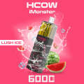 hcow imonster 6000puffs充電式使い捨ての蒸気