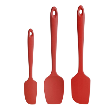 Populer 3pcs Kitchen Baking Scrapers Silicone Basting Spatula Set untuk peralatan masak non-stick