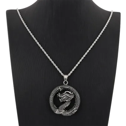 KALEN Men's Punk Stainless Steel Chinese Dragon Pendant