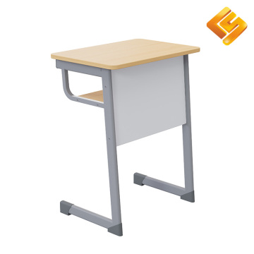 Grey L-Shaped Steel Wood Study Table