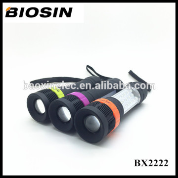 Strong magnet zoomable 1W+17led most powerful plastic mini led flashlight