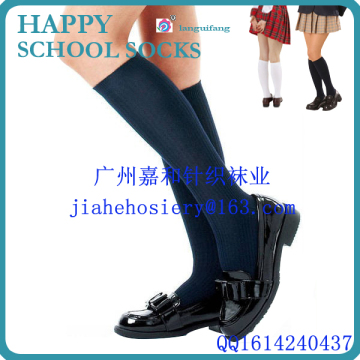 Black white cotton children school students sock