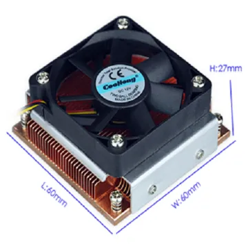 Square cpu cooler pure copper heatsink with fan