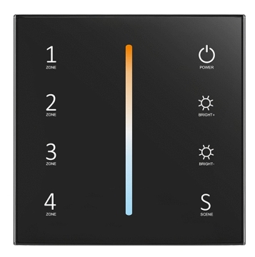 Skydance T22: 4 Zone RF CCT Wireless Touch Panel Dimmer for Smart Home