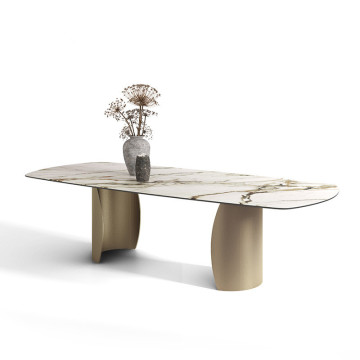 Lujosa mesa de comedor rectangular minimalista