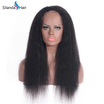 Silanda hair #1B Remy Yaki Full Lace Wigs Brazilian Human Hair
