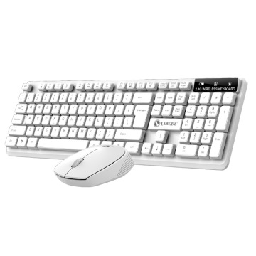 In Stock 104-Key Wireless Black & White Gaming Keyboard and Mouse Combo for PC Computer