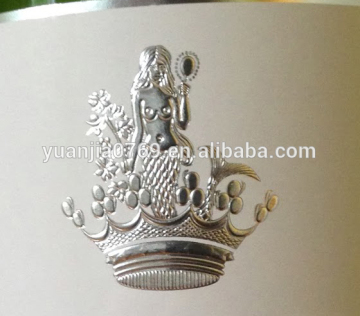 High quality hot stamping sliver and golden labels for glass bottles