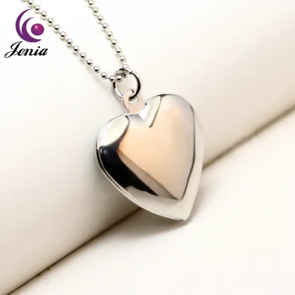 Jenia Gold Plated Jewellery Bead Chain Necklace Heart Locket Pendant Necklace
