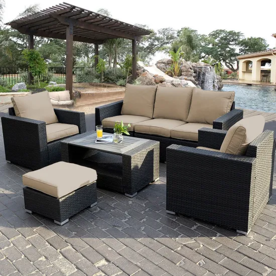 Newly Designed Outdoor Wicker Rattan Sofa Set Furniture