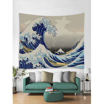 Tapisserie Wandbehang Ozean Great Sea Wave Tapisserie Comic-Stil Blue Mount Fuji Tapisserie für Schlafzimmer Home Dorm Deco