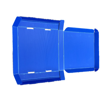 Bacs de rangement pliants en carton ondulé bleu PP