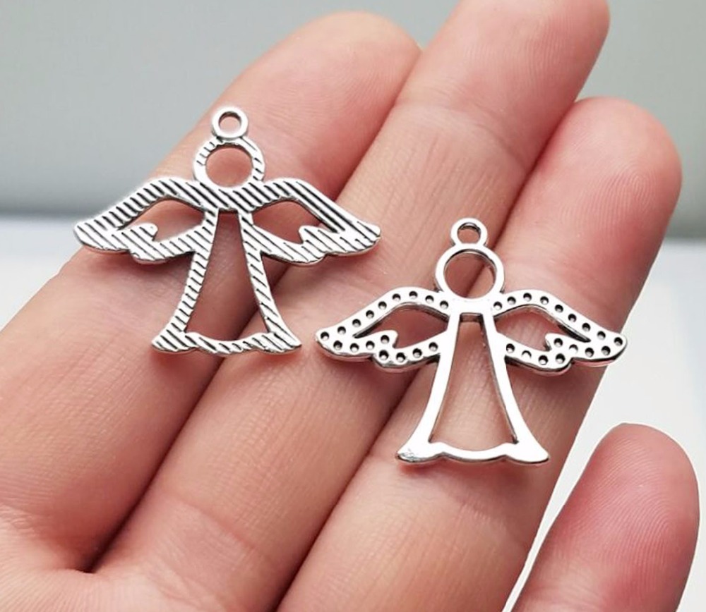 20pcs/lot--30x29mm, angel chams, Antique silver plated hollow angel charms,DIY supplies, Jewelry accessories