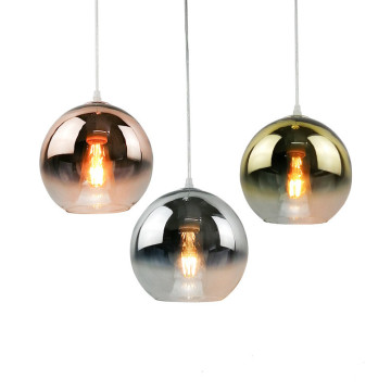Modern Glass Pendant Light E27 Gradient Color Chandelier