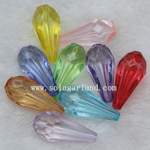 12 * 25MM Großhandel Acryl Kristall Facted Teardrop Perlen