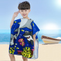 Kids microfiber surf poncho beach swming robe