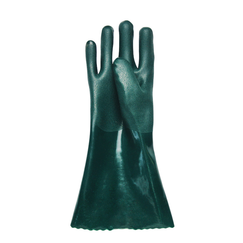 Grüne PVC-beschichtete Handschuhe 14 &#39;&#39;