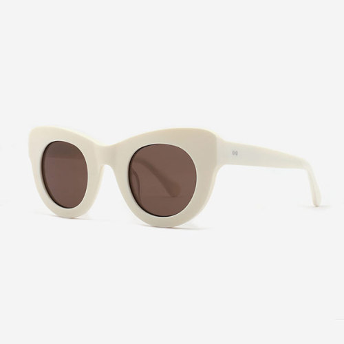 Round Cat Eye Acetate Female Sunglasses