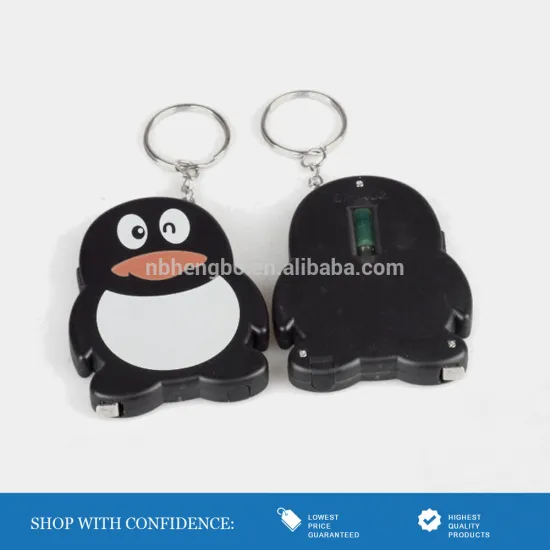 plastic cute led penguin keychain light