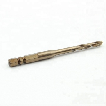 Borui HSS Metric Double R Shank Hex Shank Amber Coating Twist Drill Bit for Metal Drilling
